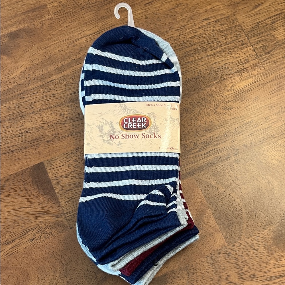 🎯 Men's 6 Pair No Show Socks - Navy, Gray, and Burgundy